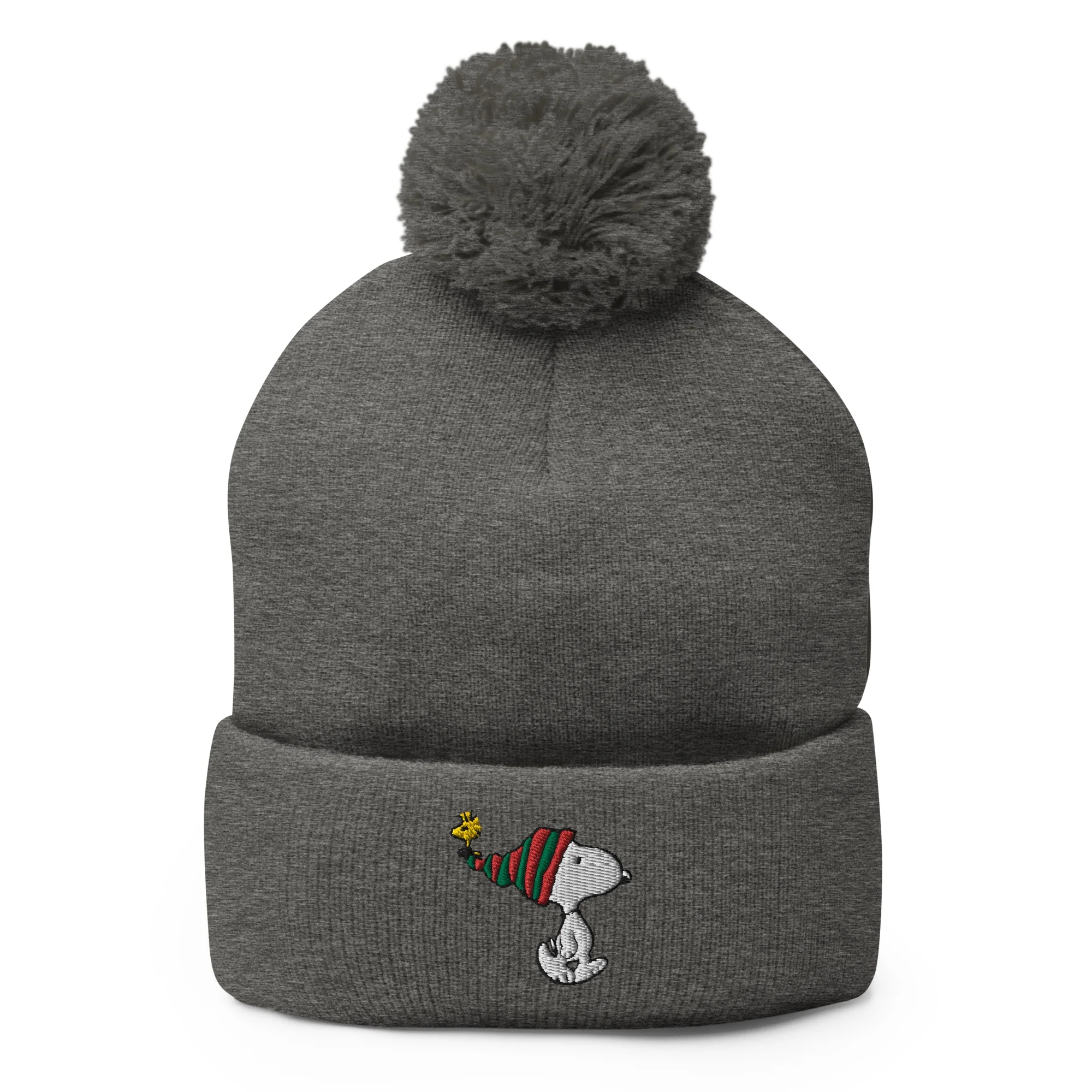Peanuts Snoopy and Woodstock Pom Pom Knit Beanie - Image 3