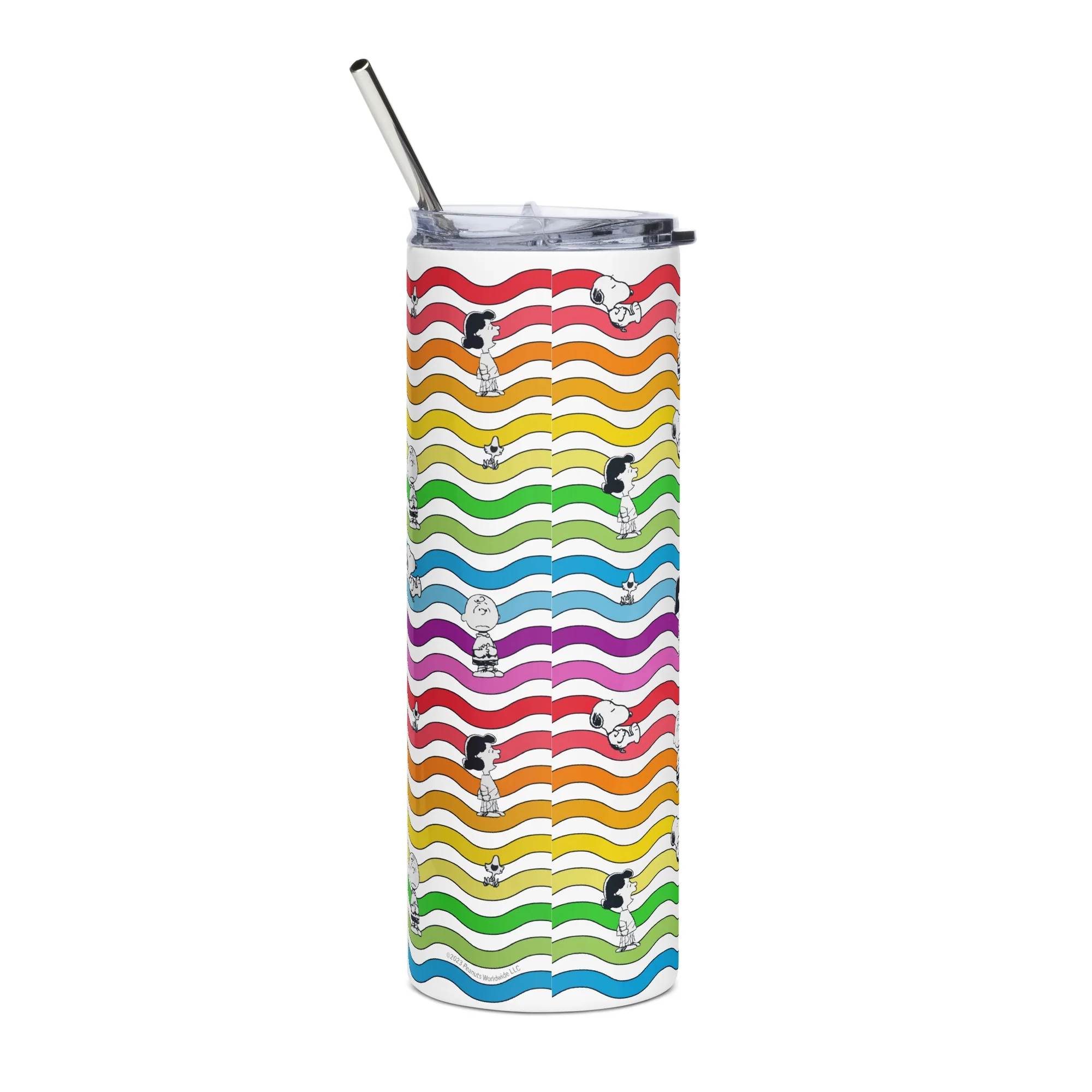 Rainbow Waves Skinny Tumbler - Image 3