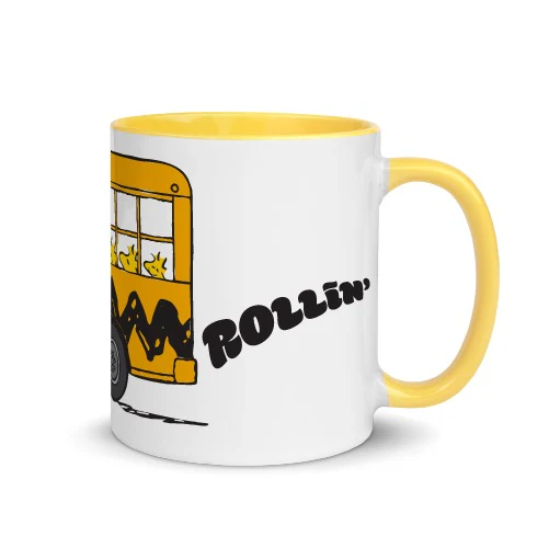 Snoopy and Woodstock School Bus Two Tone Mug - Image 3