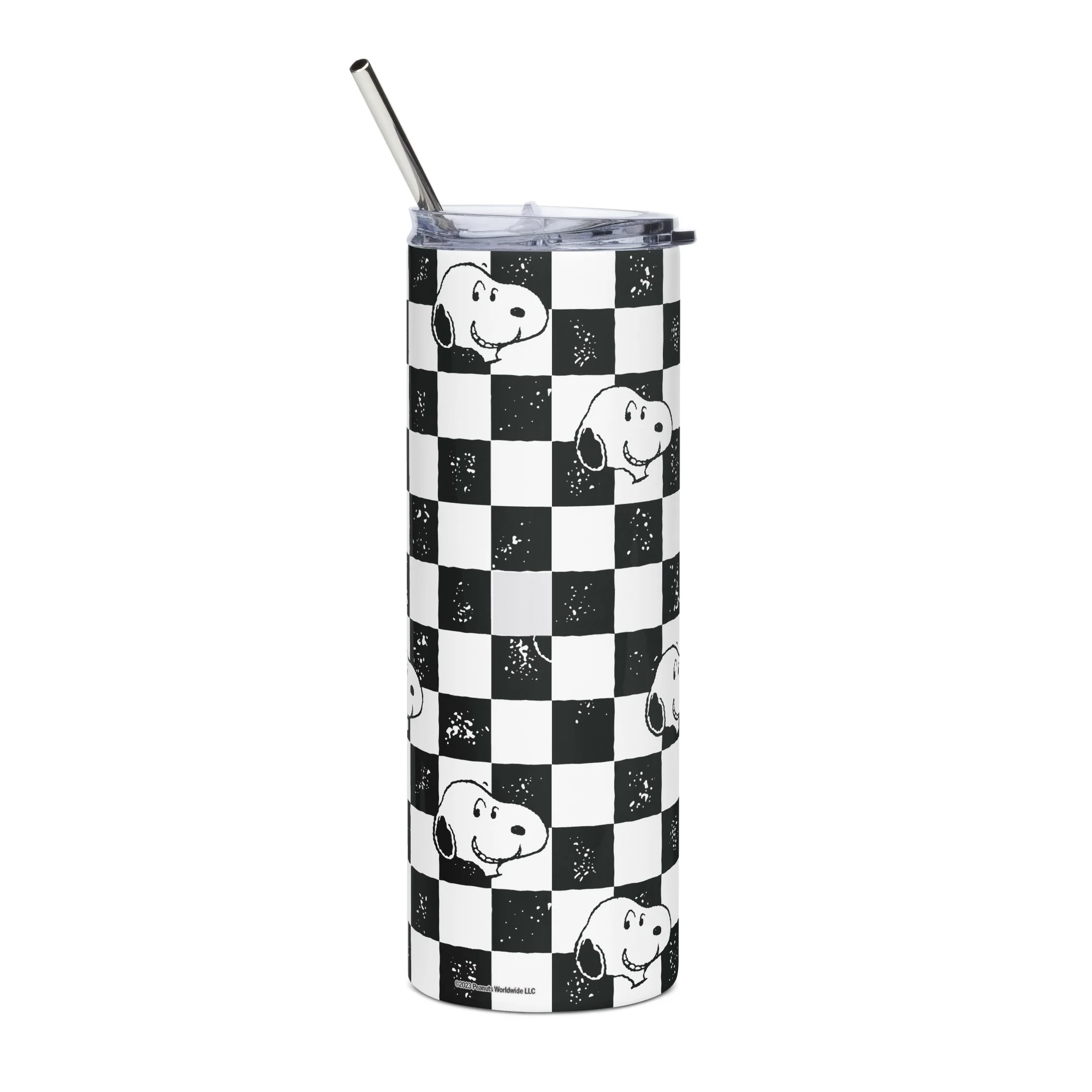 Snoopy Checkered Skinny Tumbler - Image 3