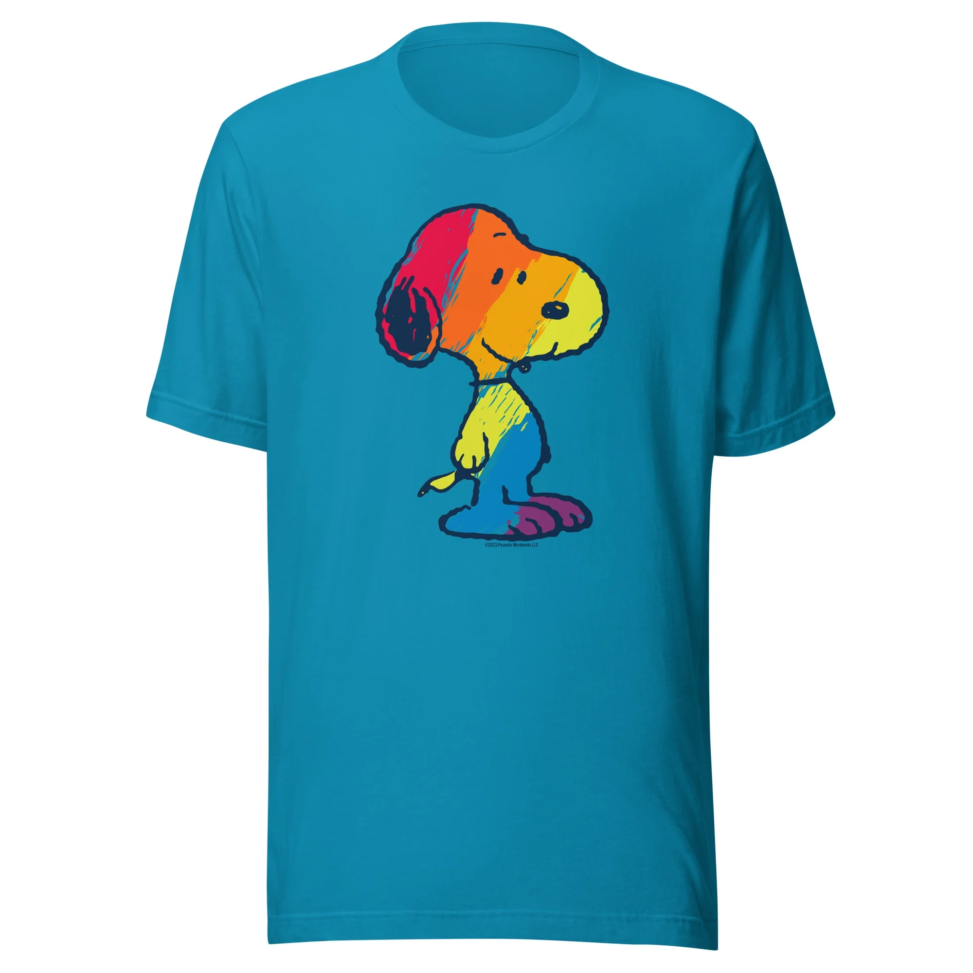 Snoopy Rainbow Colored Adult T-Shirt - Image 3